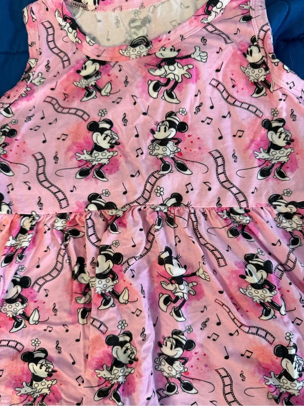 Bamboo Bliss Minnie Mouse Sleeveless Peplum Set 2T GUC